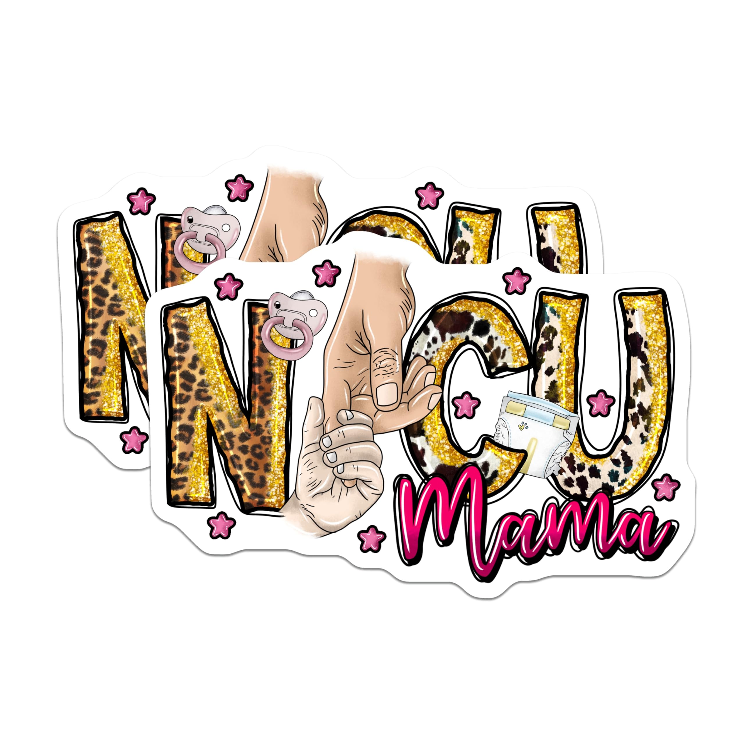 (2 Pack) NICU Mama Magnets - Preemie Mom Awareness - Neonatal Journey Support Decor - 5 Inches On Longest Side - Thick Durable Magnet - Made in USA - MAG29278