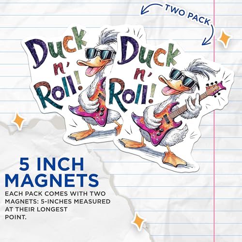 (2 Pack) Duck n' Roll Magnets Magnets - 5" On Longest Side - Made in USA - Sticks to Refrigerators & Metal Surfaces - MAG8539