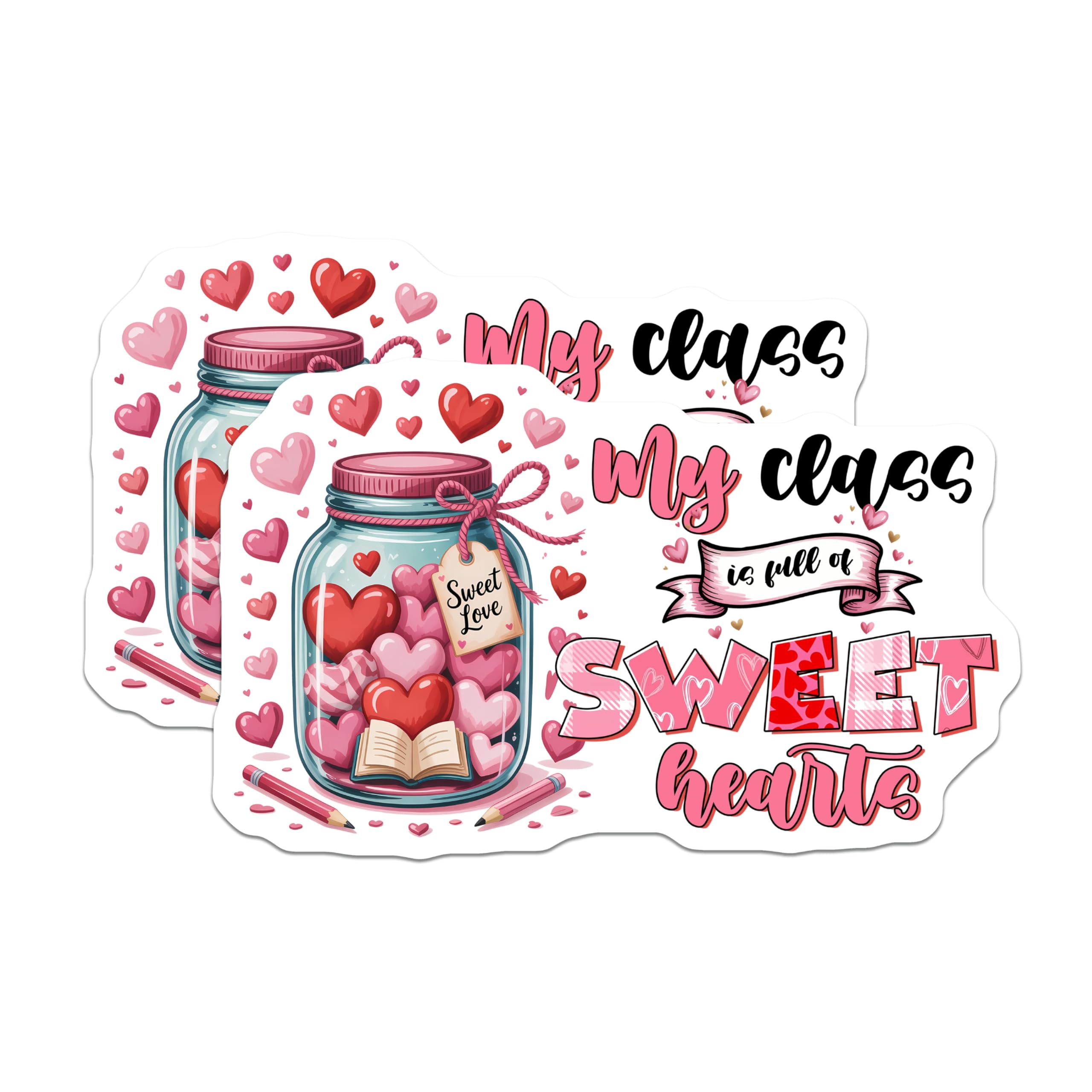 (2 Pack) Sweet Hearts Magnets - Class Valentine - Teacher Appreciation - 5" On Longest Side - Premium Magnet - for Cars, Refrigerators, Toolboxes, Lockers - Made in USA - MAG16865