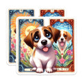 (2 Pack) Jack Russell Puppy Magnets - Adorable Dog Art - Whimsical Tarot Card Magnets - 5 Inches On Longest Side - Thick Durable Magnet - Made in USA - MAG22409
