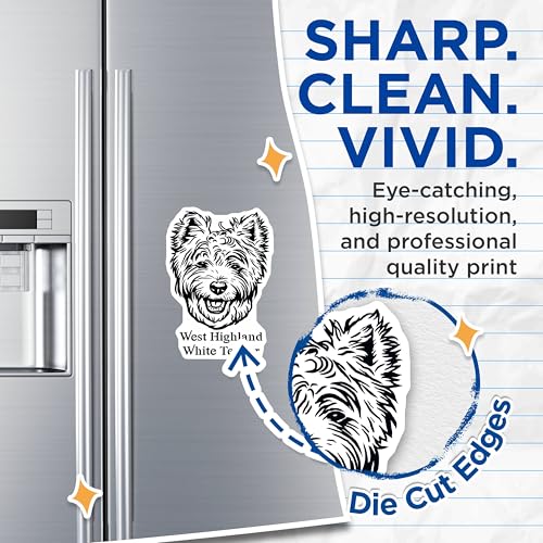 (2 Pack) West Highland White Terrier Magnets - Dog Lover - Pet Owner Gifts - 5" On Longest Side - for Cars, Fridges, Toolboxes - Made in USA - MAG4025
