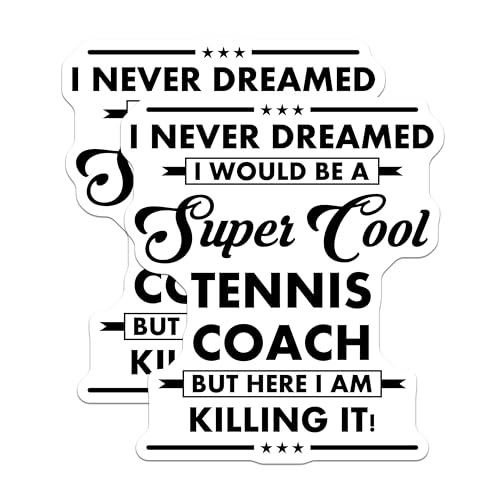 (2 Pack) Cool Tennis Coach Stickers - Motivational Stickers - Tennis Coach Sticker Pack - 5" On Longest Side - Sticks to Smooth Flat Surfaces - Made in USA - BMCS6258