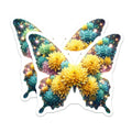(2 Pack) Floral Butterfly Magnets - Cosmic Starry Design - Whimsical Fridge Locker Decor - 5 Inches On Longest Side - Thick Durable Magnet - Made in USA - MAG39222