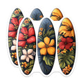 (2 Pack) Tropical Floral Surfboard Magnets - Hawaiian Flower Fridge Magnets - Summer Beach Decor Locker Magnets - 5 Inches On Longest Side - Thick Durable Magnet - Made in USA - MAG25448