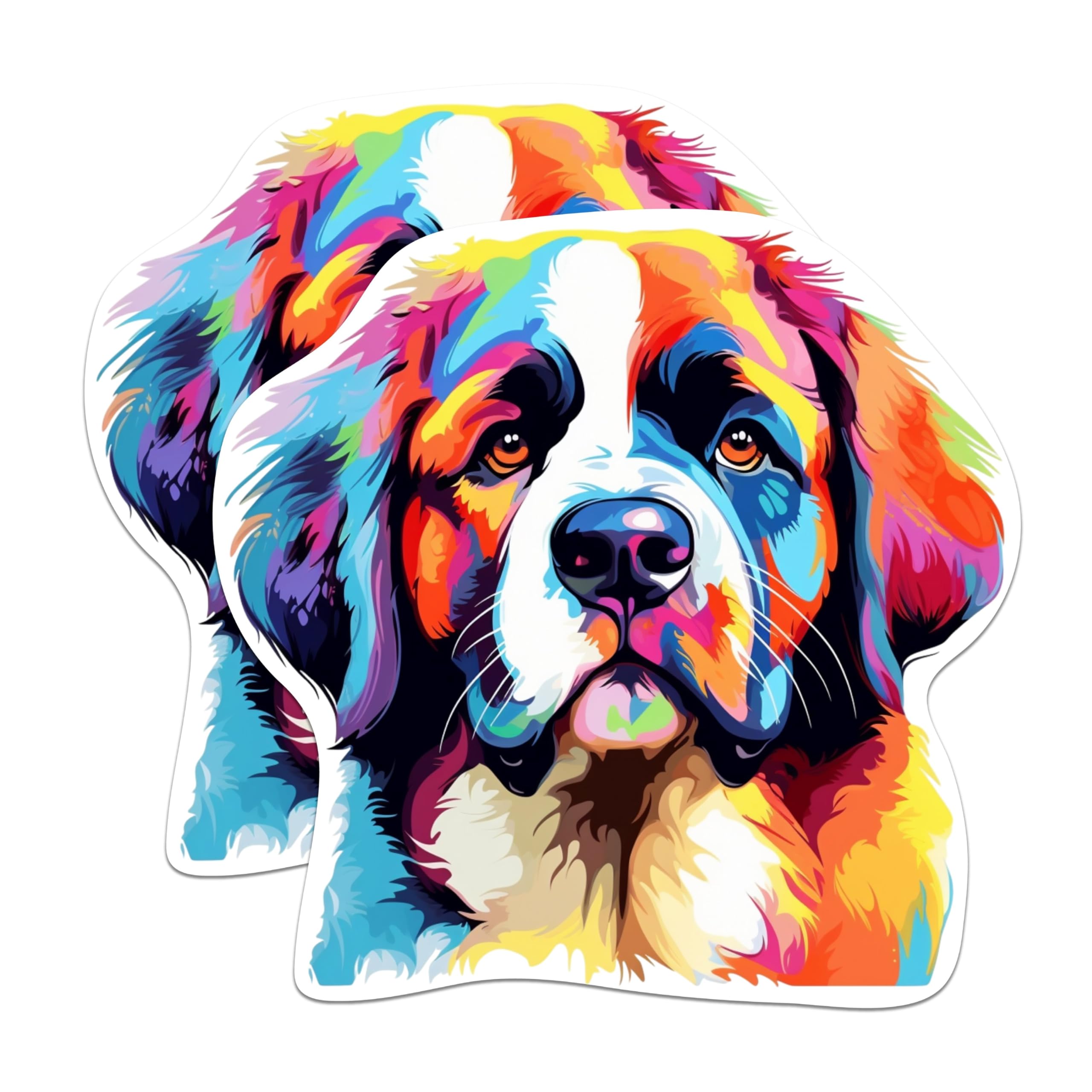 (2 Pack) Saint Bernard Dog Breed Magnets - 5 Inches On Longest Side - Choose from Over 100 Dog Breeds - for Cars, Refrigerators, Toolboxes - Made in USA - MAG1938