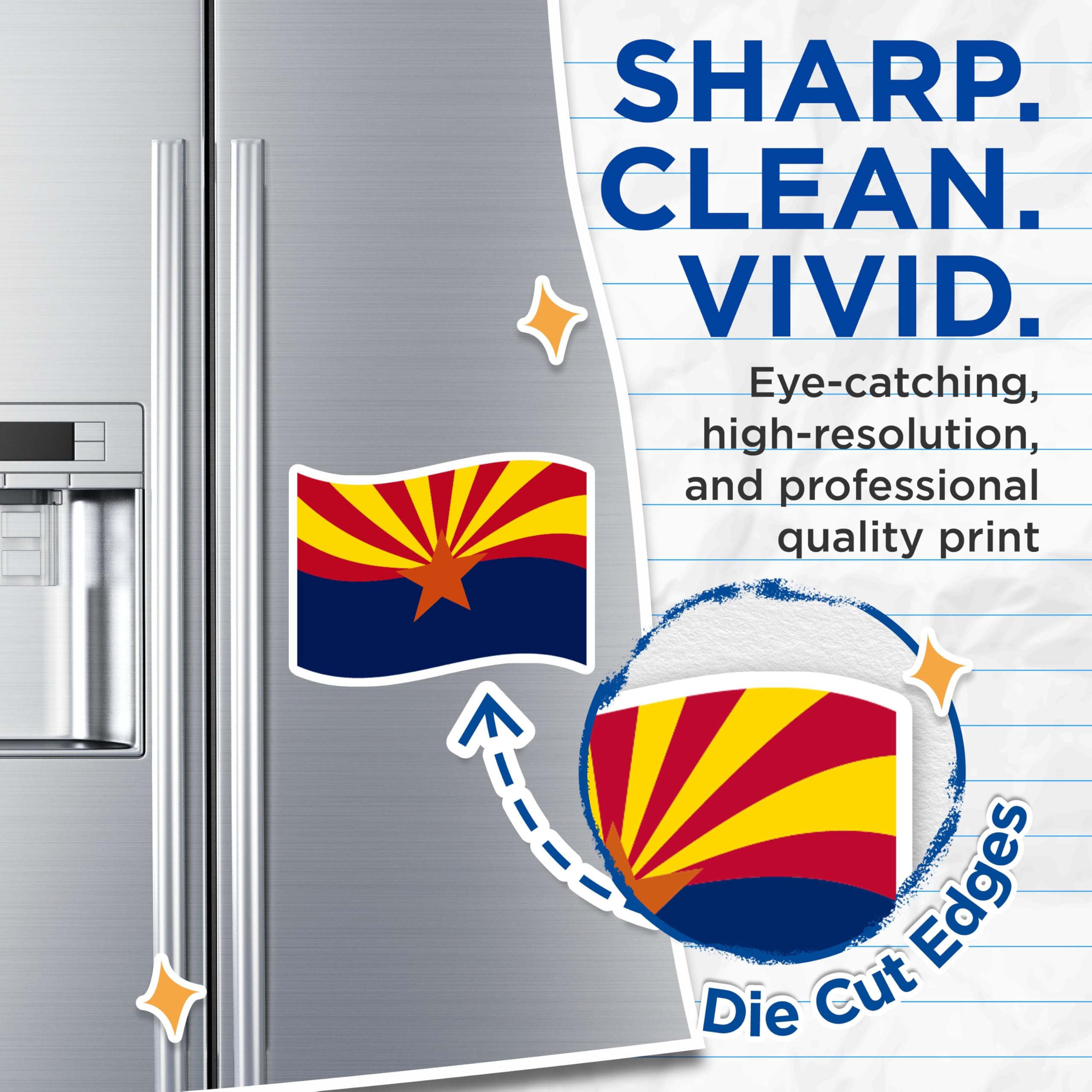 (2 Pack) Arizona Flag Magnets - State Pride Decor - Arizona Souvenir - 5" On Longest Side - Premium Magnet - for Cars, Refrigerators, Toolboxes, Lockers - Made in USA - MAG17190