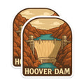 (2 Pack) Hoover Dam Magnets - Nevada Travel Souvenir - Iconic US Landmark Decor - Lake Mead Architecture - 5 Inches On Longest Side - Thick Durable Magnet - Made in USA - MAG19565