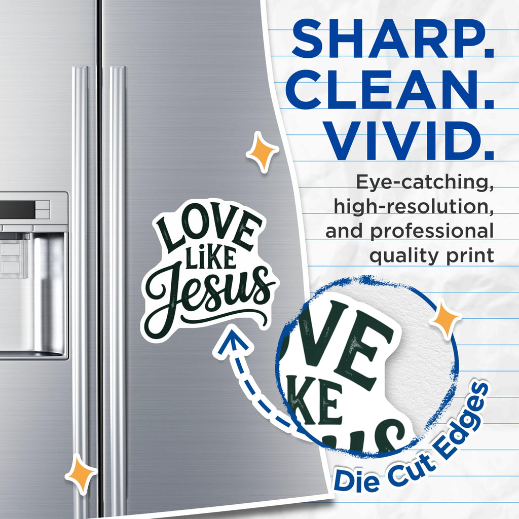 (2 Pack) Love Like Jesus Magnets - Christian Faith Quote - Inspirational Message - Religious Home Decor - 5 Inches On Longest Side - Thick Durable Magnet - Made in USA - MAG19806