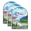 (3 Pack) Wrangell St Elias Decals - Alaskan Landscape Decal - National Park Decal - 3 Inches On Longest Side - Easy Peel & Apply - Made in USA - 3MCS0427