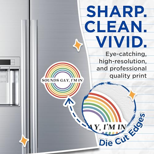 (2 Pack) Sounds Gay I'm in Magnets Magnets - 5" On Longest Side - Made in USA - Sticks to Refrigerators & Metal Surfaces - MAG9224