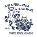 (2 Pack) Feral Mama Magnets - Tired Mom Humor - Raccoon Animal Lover - Funny Fridge Decor - Mother's Day Celebration Present - 5" - Durable Magnet - Made in USA - MAG38275