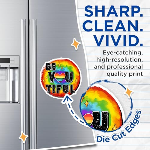 (2 Pack) Be You Tiful Magnets - Rainbow Pride - LGBTQ Inspirational Decor - Self Affirmation - 5" On Longest Side - for Cars, Fridges, Toolboxes - Made in USA - MAG8278