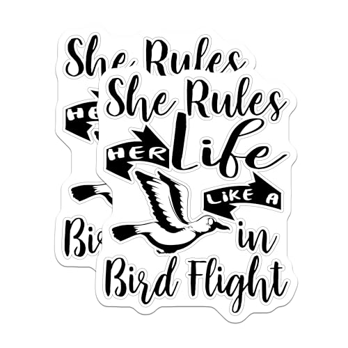 (2 Pack) Inspirational Quote Stickers - Motivational Bird Stickers - Life Affirmation Stickers for Journals Laptops - 5" On Longest Side - Sticks to Smooth Flat Surfaces - Made in USA - BMCS5304