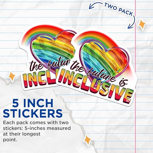 (2 Pack) Inclusive Future Stickers - 5" On Longest Side - Sticks to Smooth Flat Surfaces - Made in USA - BMCS9182 - BMCS9182