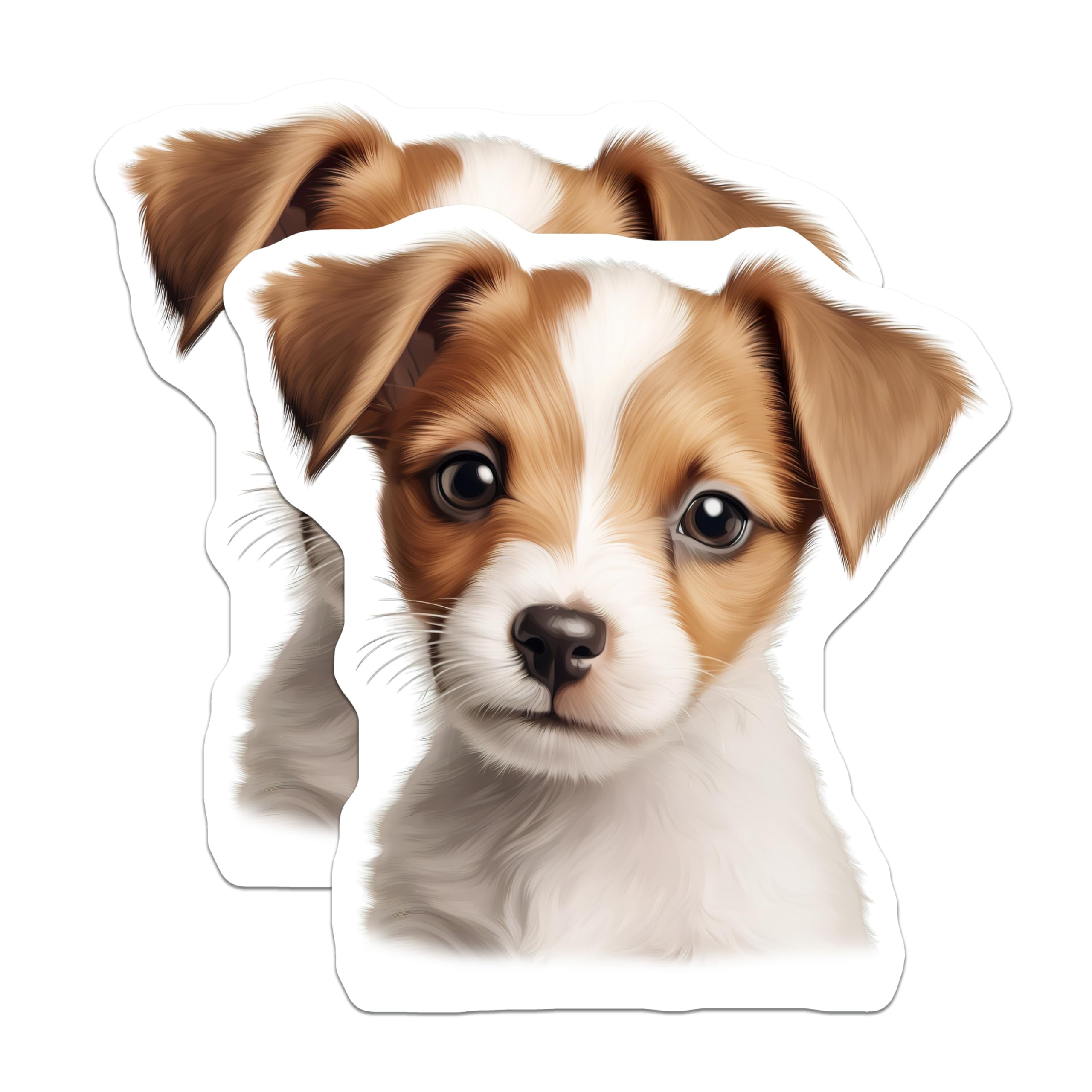 (2 Pack) Cute Puppy Magnets - Jack Russell Dog Lover Decor - Pet Parent Refrigerator Magnets - 5 Inches On Longest Side - Thick Durable Magnet - Made in USA - MAG28760