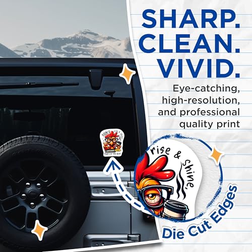 (2 Packs) Don't Rise and Shine Stickers - I Caffeinate and Hope for The Best Decals - 5 Inches On Longest Side - Premium Vinyl Decal - Sticks to Any Smooth Flat Surface - Made in USA - BMCS2308