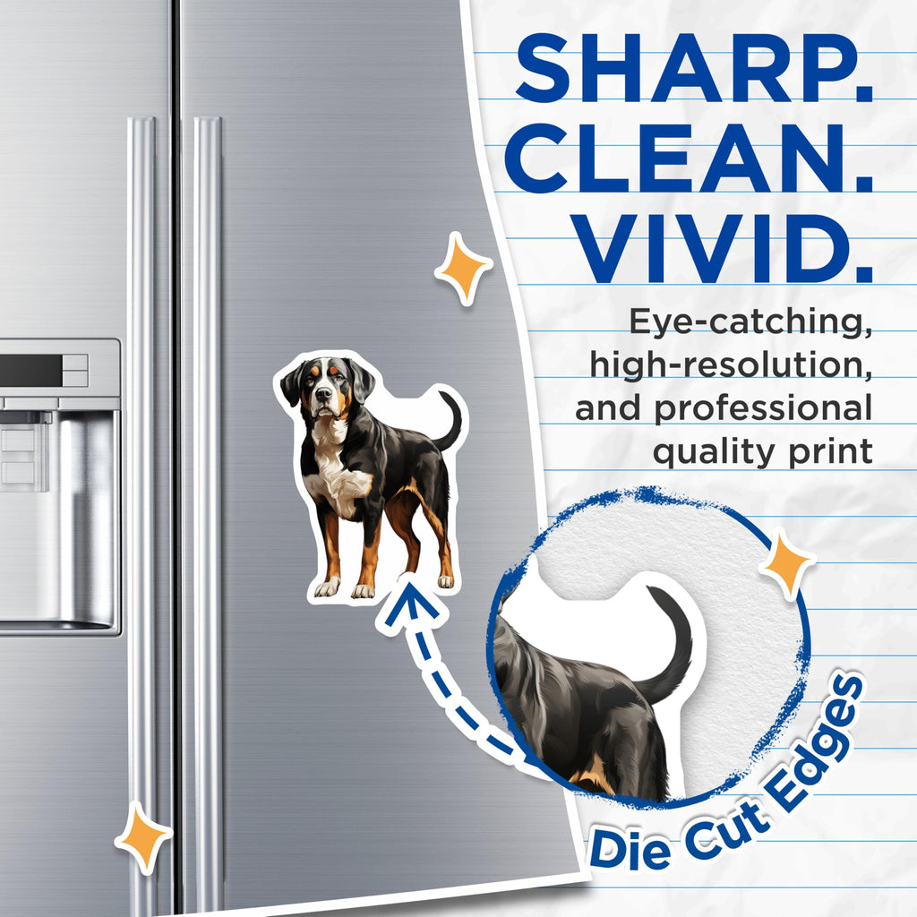 (2 Pack) Greater Swiss Mountain Dog Magnets - Swissy Pet Lover Decor - Large Breed Dog Mom Dad Home Accessory - 5 Inches On Longest Side - Thick Durable Magnet - Made in USA - MAG28729
