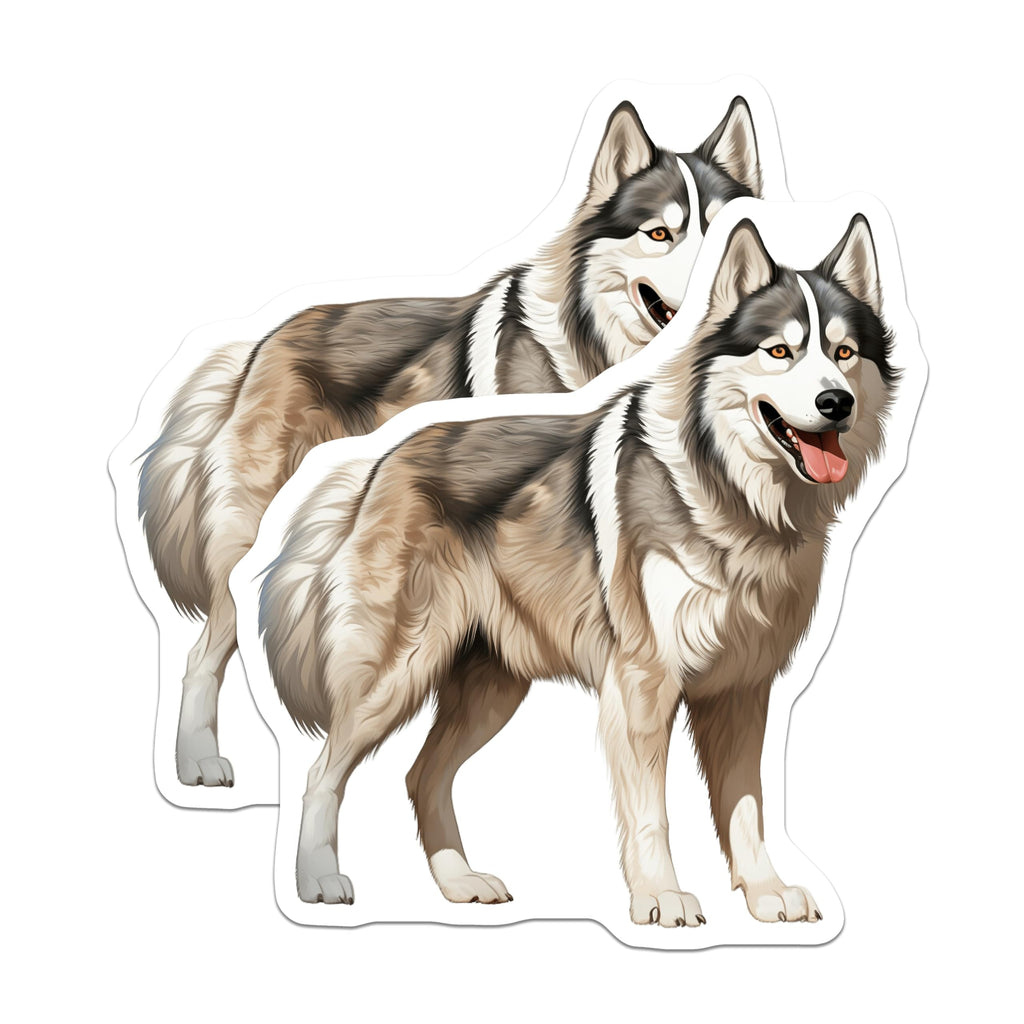 (2 Pack) Husky Dog Magnets - Siberian Husky Art - Dog Lover Decor - 5 Inches On Longest Side - Thick Durable Magnet - Made in USA - MAG28496