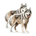 (2 Pack) Husky Dog Magnets - Siberian Husky Art - Dog Lover Decor - 5 Inches On Longest Side - Thick Durable Magnet - Made in USA - MAG28496