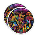 (2 Pack) Trippy Mushroom Stickers - Psychedelic Design - Colorful Mushrooms - 5" On Longest Side - Sticks to Smooth Flat Surfaces - Made in USA - BMCS7252