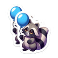 (2 Pack) Cute Raccoon Magnets - Kawaii Animal Decor - Happy Woodland Creature Art for Refrigerator - 5 Inches On Longest Side - Thick Durable Magnet - Made in USA - MAG38114