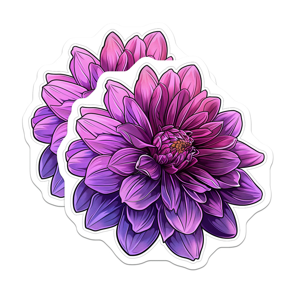 (2 Pack) Purple Dahlia Magnets - Vibrant Botanical Decor - Floral Aesthetic Office Magnets - 5 Inches On Longest Side - Thick Durable Magnet - Made in USA - MAG38496
