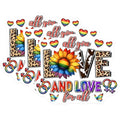 (3 Pack) LGBTQ Pride Decals - All You Need is Love - Rainbow Sunflower - Laptop Decal - 3 Inches On Longest Side - Easy Peel & Apply - Made in USA - 3MCS8428
