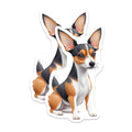 (2 Pack) Rat Terrier Magnets - Cute Dog Art - Small Breed Pet Lover Refrigerator Locker Home Accessory - 5 Inches On Longest Side - Thick Durable Magnet - Made in USA - MAG36732