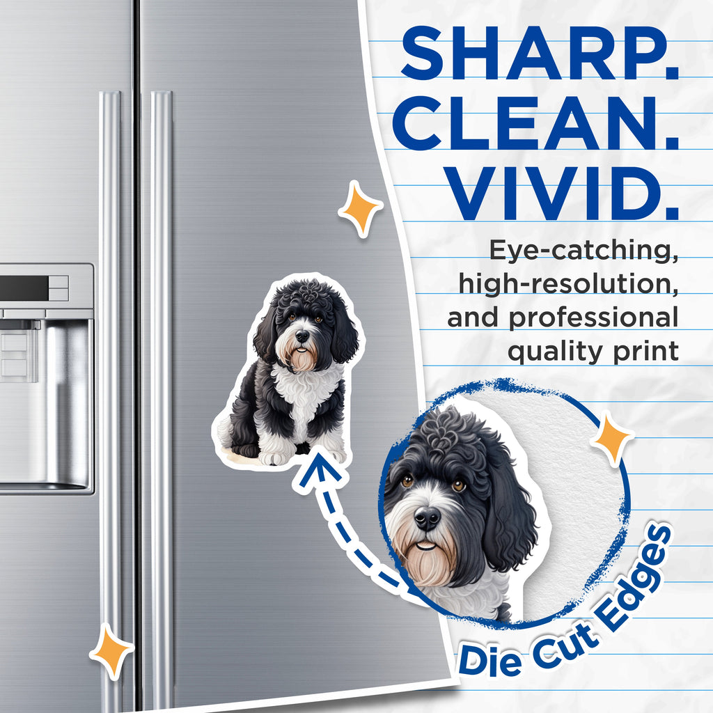 (2 Pack) Tibetan Terrier Dog Magnets - Cute Fluffy Puppy - Pet Lover Fridge Decor - 5 Inches On Longest Side - Thick Durable Magnet - Made in USA - MAG38677