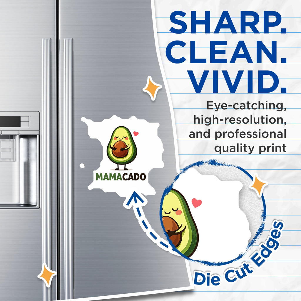 (2 Pack) Mamacado Magnets - Cute Avocado Mom Decor - Mother's Day Kitchen Refrigerator Art - New Mom - 5 Inches On Longest Side - Thick Durable Magnet - Made in USA - MAG21938