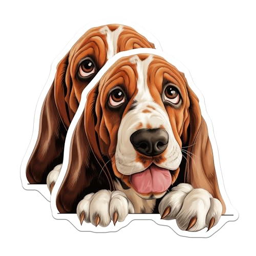 (2 Pack) Cute Puppy Decor Magnet - Fridge Decoration - Doggy Art - 5" On Longest Side - Sticks to Smooth Flat Surfaces - Made in USA - MAG9853