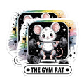 (2 Pack) Gym Rat Magnets - Cute Weightlifting Mouse - Funny Fitness Decor - Bodybuilding Animal Refrigerator Locker Accent - 5 Inches On Longest Side - Thick Durable Magnet - Made in USA - MAG21782