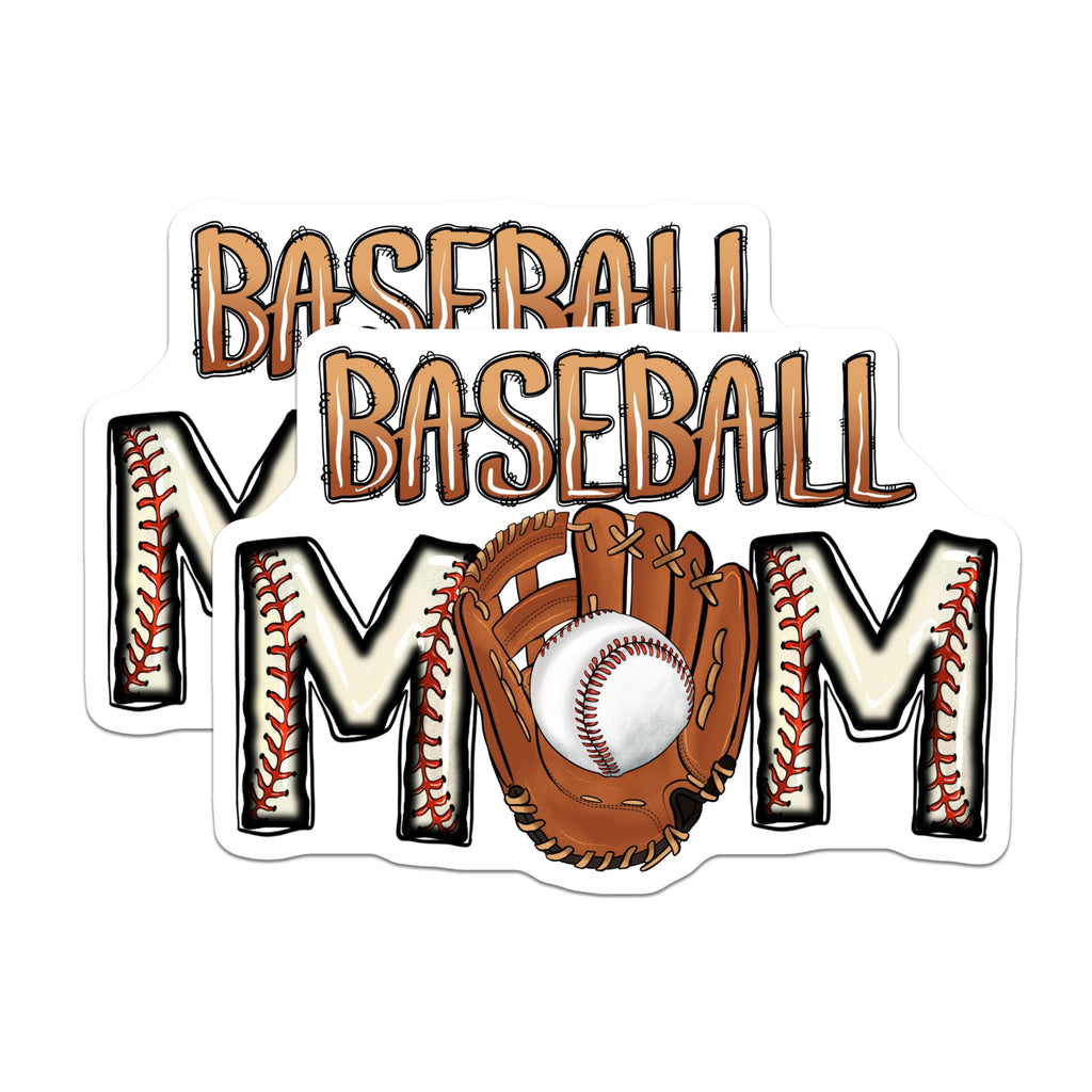 (2 Pack) Baseball Mom Magnets - Sports Mom Refrigerator - Game Day Support Accessories - 5 Inches On Longest Side - Thick Durable Magnet - Made in USA - MAG28383