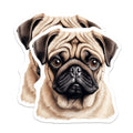 (2 Pack) Pug Dog Magnets - Pet Lover Decor - Animal Fridge Accessory - 5 Inches On Longest Side - Thick Durable Magnet - Made in USA - MAG30115