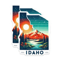 (2 Pack) Idaho Scenic Mountain Stickers - Nature Landscape - Travel Souvenir - Outdoor Adventure - 5" On Longest Side - Sticks to Smooth Flat Surfaces - Made in USA - BMCS5097