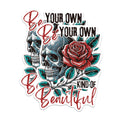 (2 Pack) Be Your Own Kind of Beautiful Magnets - Skull with Roses - Goth Skeleton Roses - 5 Inches On Longest Side - Premium Magnet - for Cars, Refrigerators, Toolboxes - Made in USA - MAG2130