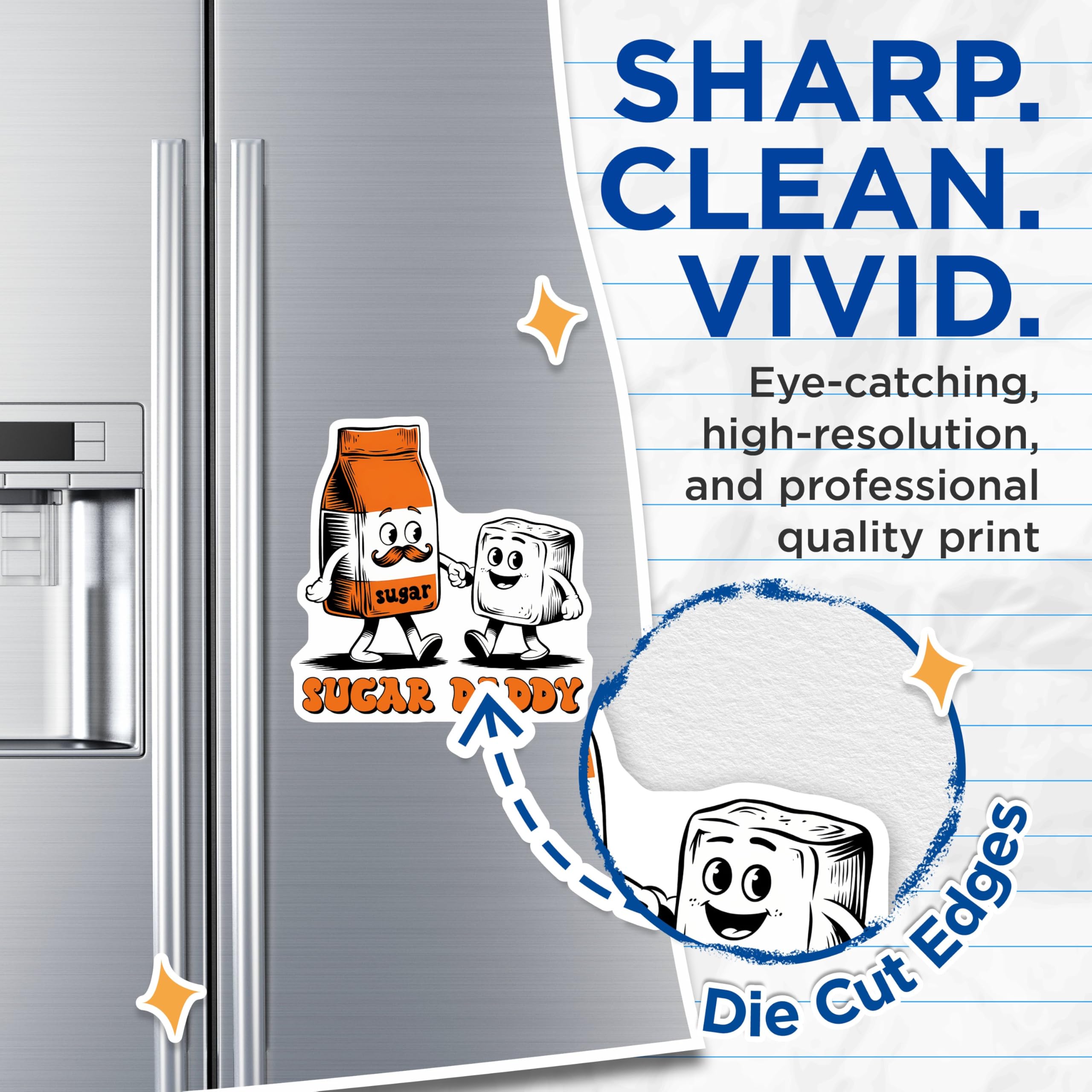 (2 Pack) Sugar Daddy Magnets - Funny Kitchen Decor - 5" On Longest Side - for Cars, Fridges, Toolboxes - Made in USA - MAG7625