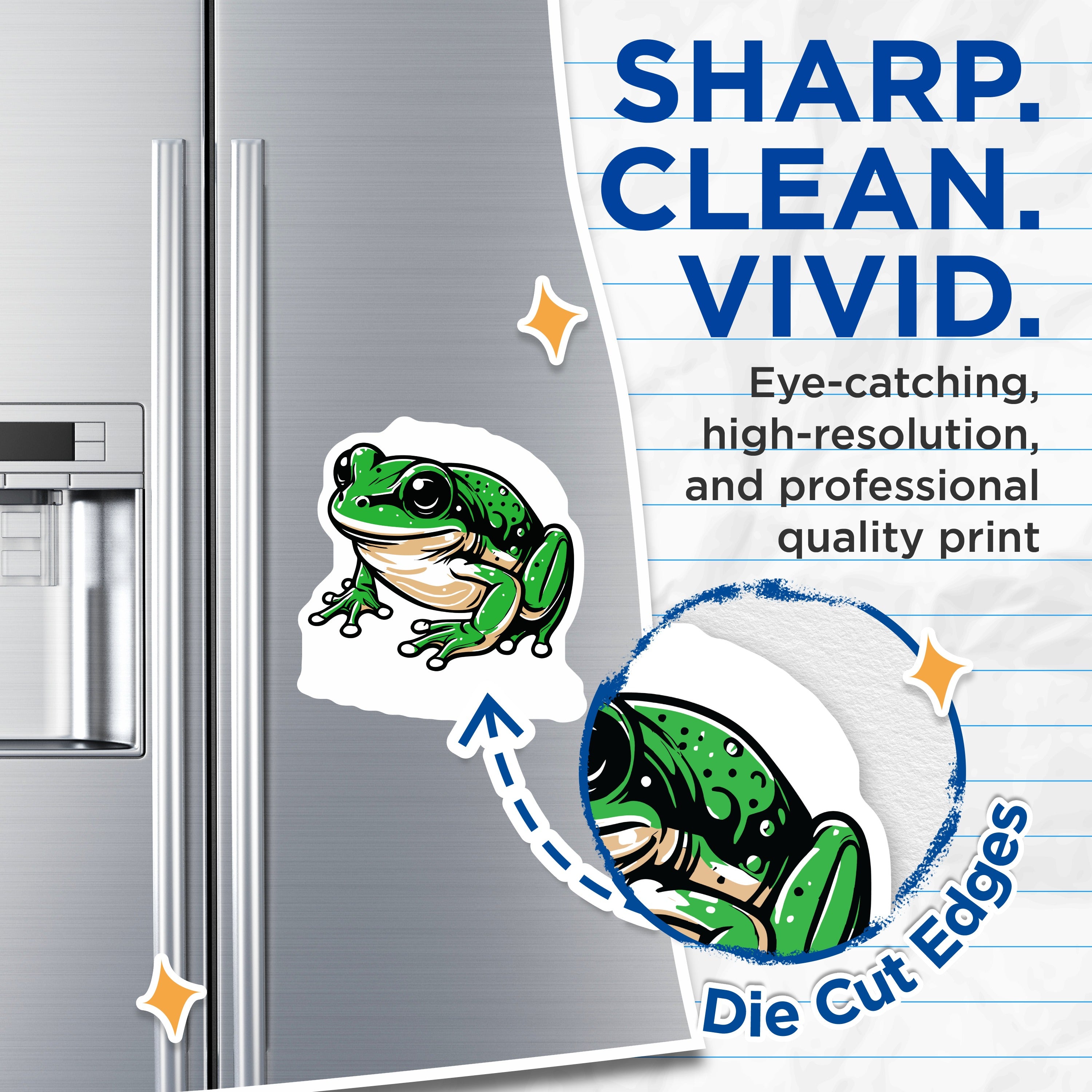 (2 Pack) Green Frog Magnets - Cute Amphibian Decor - Nature Animal Refrigerator Art - 5 Inches On Longest Side - Thick Durable Magnet - Made in USA - MAG39474