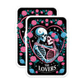 (2 Pack) Skeleton Lovers Magnets - Day of the Dead Romantic Calavera - Gothic Floral Couple Decor - 5 Inches On Longest Side - Thick Durable Magnet - Made in USA - MAG20326