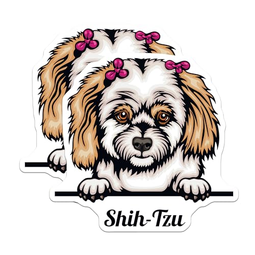 (2 Pack) Shih Tzu Magnets - Cute Dog Breed Fridge Magnets - Ative Fridge Magnets - 5" On Longest Side - for Cars, Fridges, Toolboxes - Made in USA - MAG4232