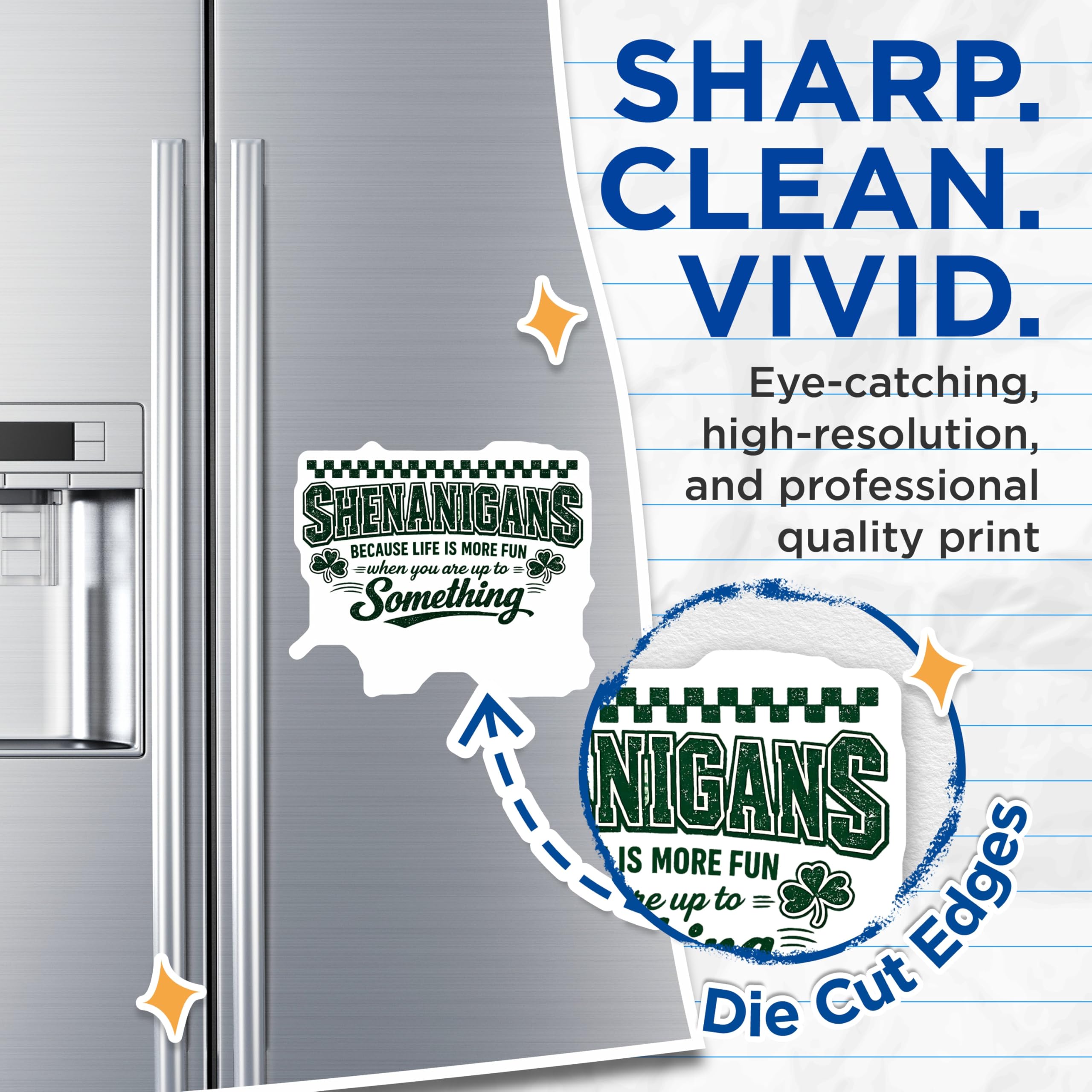 (2 Pack) Shenanigans Magnets - St Patricks Day Decor - Funny Irish Quote Kitchen Office Magnets - 5 Inches On Longest Side - Thick Durable Magnet - Made in USA - MAG23199