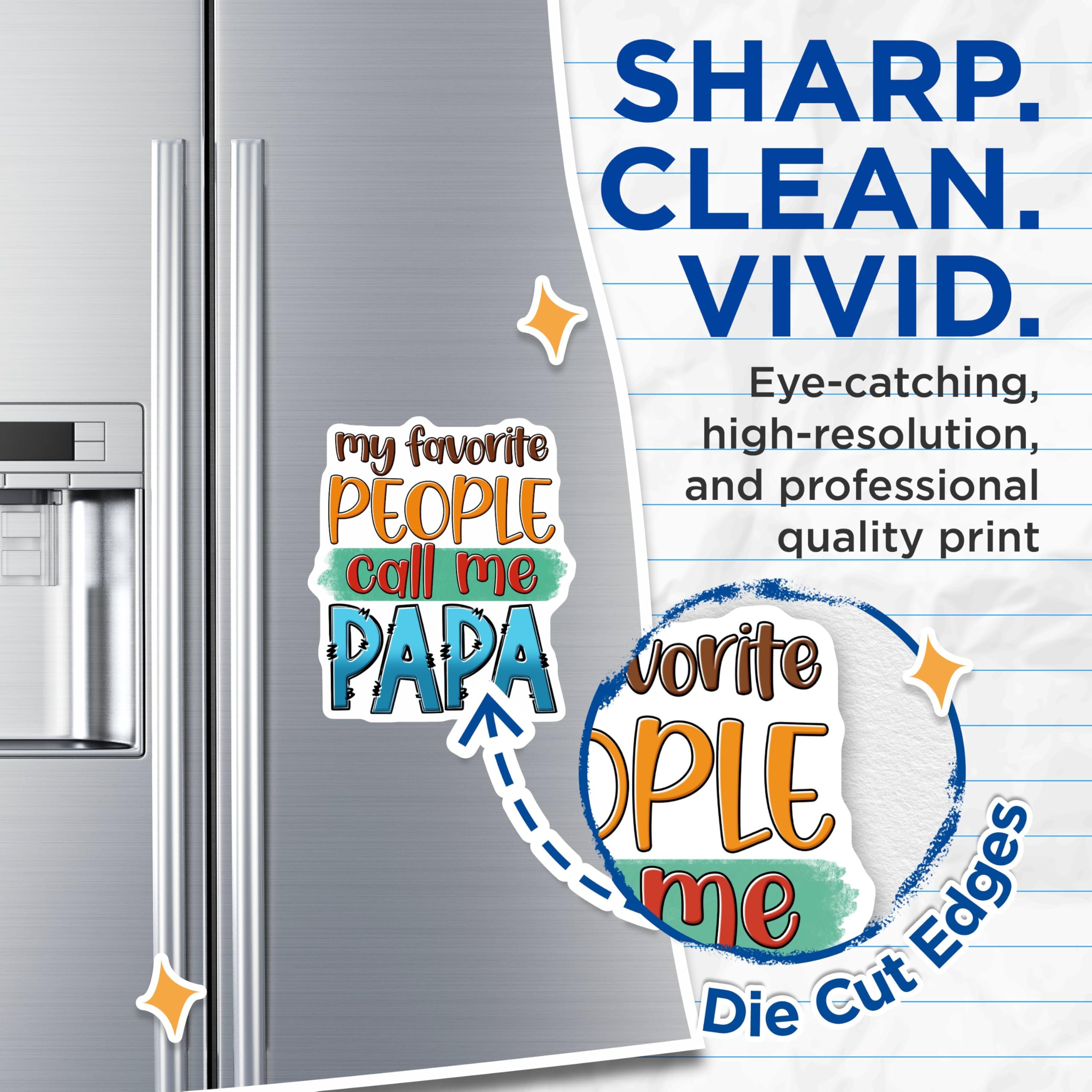 (2 Pack) My Favorite People Call Me Papa Magnets - 5" On Longest Side - for Cars, Fridges, Toolboxes - Made in USA - MAG7494