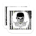 (2 Pack) Thin Green Line Skull Magnets - Distressed Flag Rebel Style - Patriotic Vehicle Locker Magnet - 5 Inches On Longest Side - Thick Durable Magnet - Made in USA - MAG36994