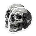 (2 Pack) Gothic Skull Magnets - Edgy Human Skeleton Art - Macabre Anatomy Decor for Halloween - 5 Inches On Longest Side - Thick Durable Magnet - Made in USA - MAG36524