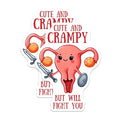 (2 Pack) Funny Uterus Design Magnet - Women's Empowerment Decor - 5" On Longest Side - Sticks to Smooth Flat Surfaces - Made in USA - MAG9673