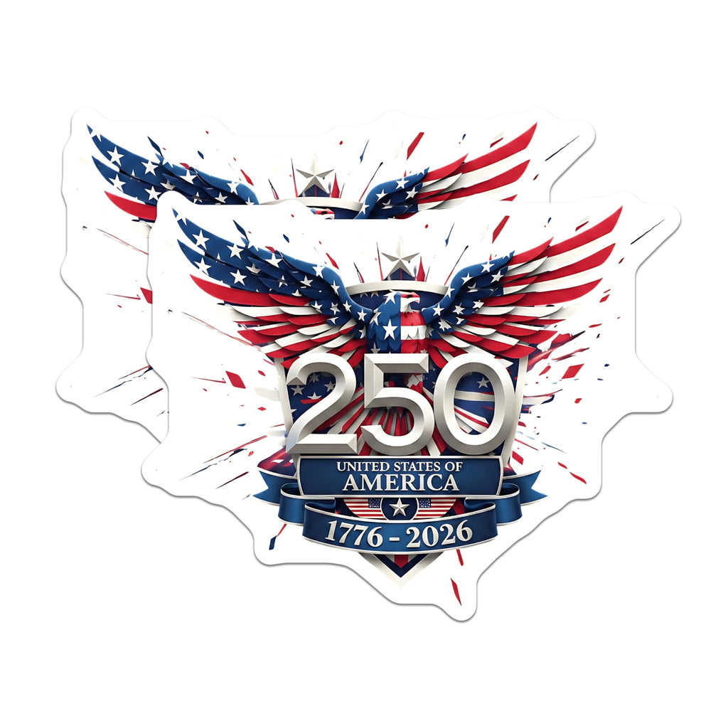 (2 Pack) 250th Anniversary USA Magnets - Patriotic Eagle 1776-2026 - American Heritage Collectible - 5 Inches On Longest Side - Thick Durable Magnet - Made in USA - MAG254