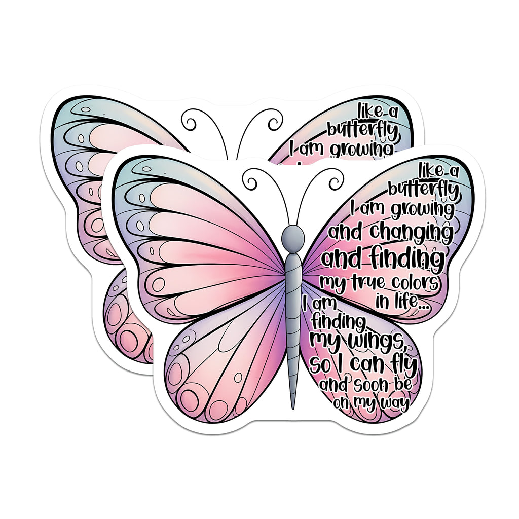 (2 Pack) Butterfly Affirmation Magnets - Inspirational Quote - Self Love Decor for Growth - 5 Inches On Longest Side - Thick Durable Magnet - Made in USA - MAG36793