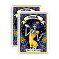 (2 Pack) Salty Bitch Magnets - Funny Skeleton Decor - Sarcastic Gothic Kitchen Locker Refrigerator Accessories - 5 Inches On Longest Side - Thick Durable Magnet - Made in USA - MAG26488