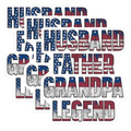 (3 Pack) Husband Father Grandpa Decals - Patriotic Legend Decal - American Flag Decals - 3 Inches On Longest Side - Easy Peel & Apply - Made in USA - 3MCS7650