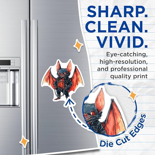(2 Pack) Vampire Bat with Jacket Artwork Magnet - Unique Horror Decor - 5" On Longest Side - Sticks to Smooth Flat Surfaces - Made in USA - MAG9497